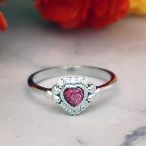 92.5 STERLING SILVER CZ HEART RING