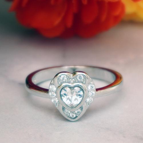 92.5 STERLING SILVER CZ HEART RING