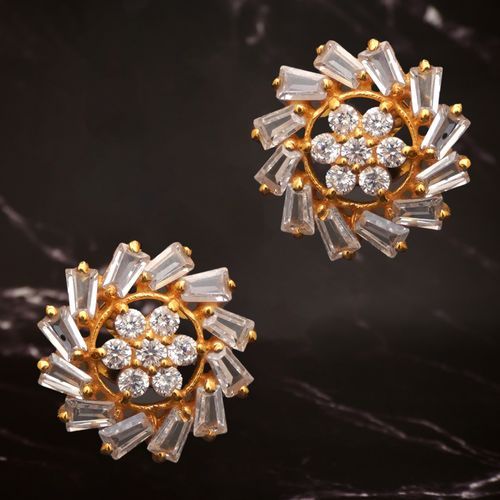 BLOOMING BAGUETTE GOLD PLATED STUDS