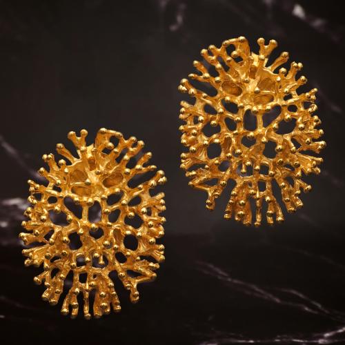 ARTERIES 92.5 GOLD PLATED SILVER EARRINGS