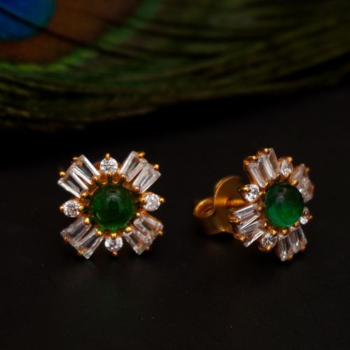 BLOOMING BAGUETTE GOLD PLATED STUDS