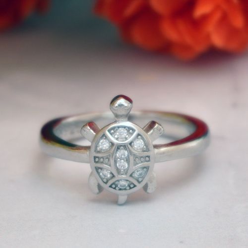92.5 STERLING SILVER CZ TORTOISE RING