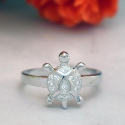 92.5 STERLING SILVER CZ TORTOISE RING