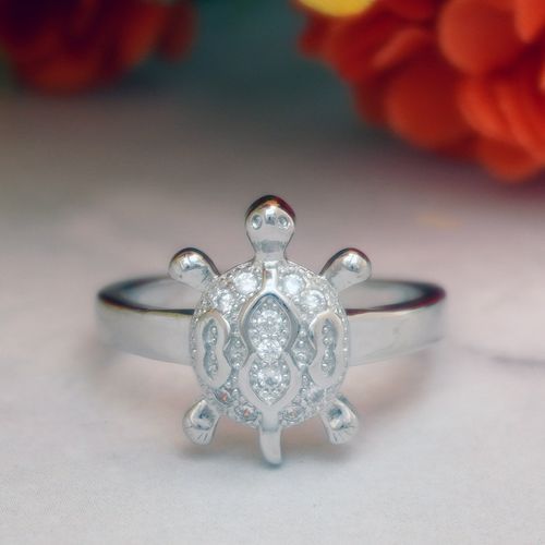 92.5 STERLING SILVER CZ TORTOISE RING