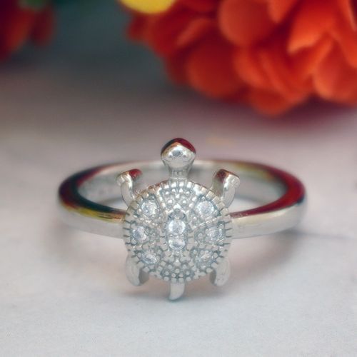 92.5 STERLING SILVER CZ TORTOISE RING