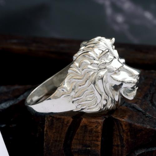 STERLING SILVER LION RING