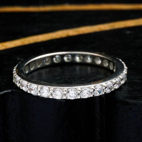 STERLING SILVER CZ BAND RING