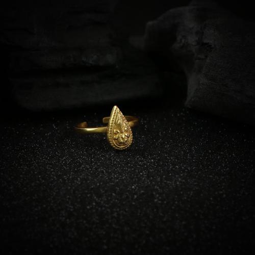 GOLD PLATED GOD FLORAL RING