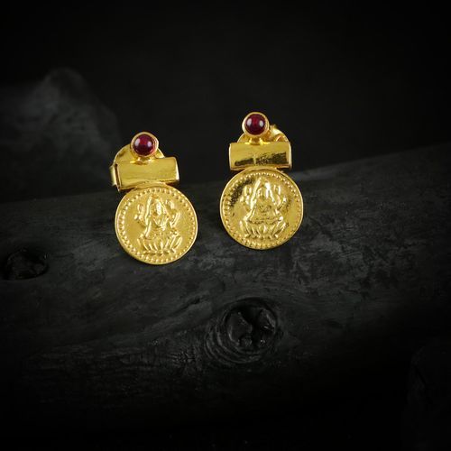 GOLD PLATED LAKSHMI COIN EARRINGS