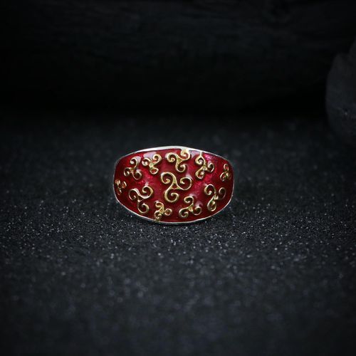SILVER FLEMING ENAMEL RING