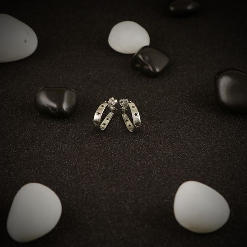 OXIDIZED SILVER BALI EARRINGS