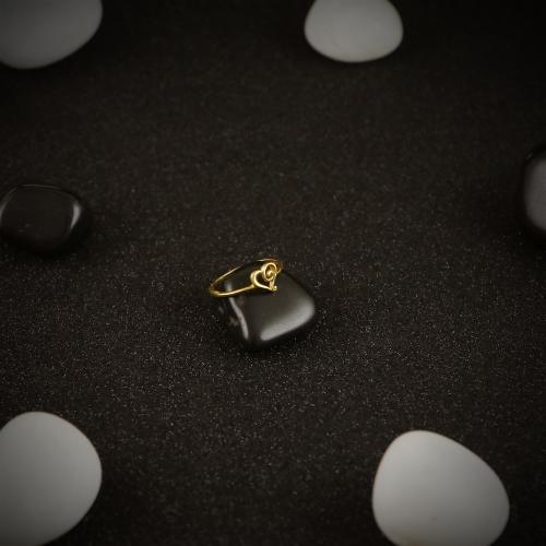 GOLD PLATED SILVER HEART RING