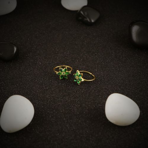 GOLD PLATED SILVER CZ FLORAL TOE RINGS
