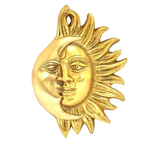BRASS SUN AND MOON WALL HANGING