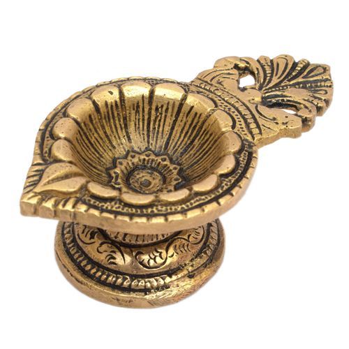 CARVED FLOWER OIL LAMP