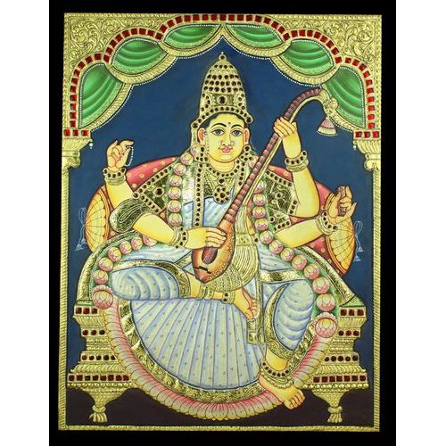 TANJORE PAINTING SARASWATHI