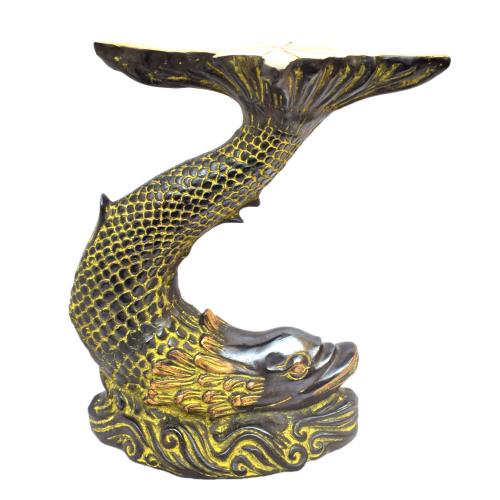 BRASS FISH STAND ANTIQUE FINISH