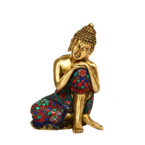 BRASS BUDDHA RELAXING STONE WORK