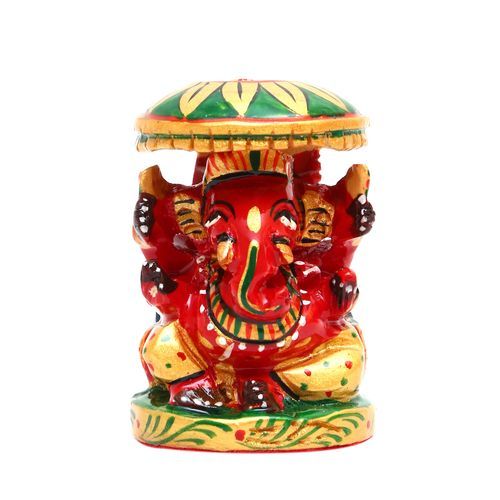 WOODEN GANESHA CHATRI PAINTED