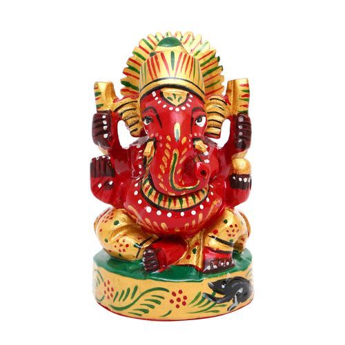 WOODEN GANESHA CHATRI PAINTED