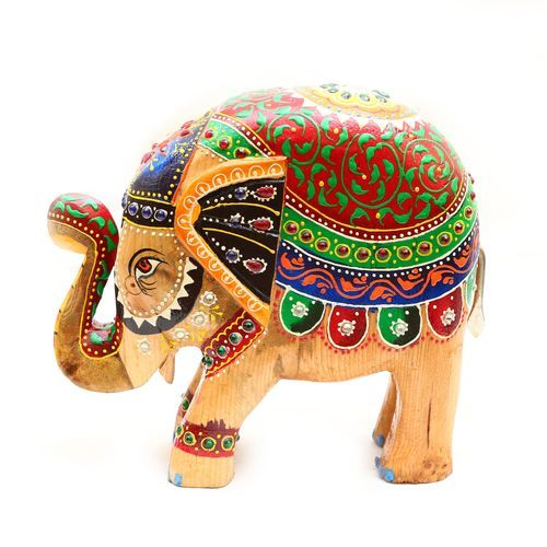 WOODEN PAINTED ELEPHANT