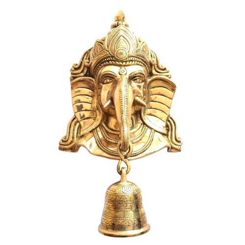 BRASS GANESHA WALL HANGING WITH BELL