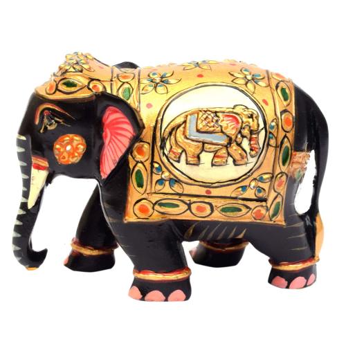 WOODEN PAINTED ELEPHANT