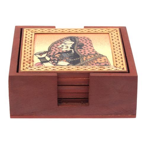 WOODEN LADY GEMSTONE COASTER