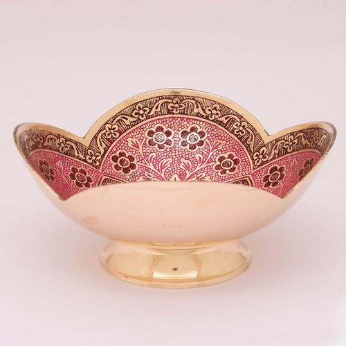 BRASS PAINTED ENAMEL BOWL