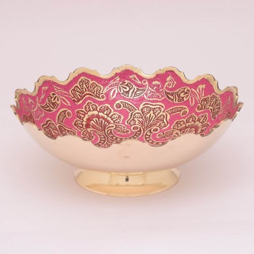 BRASS PAINTED ENAMEL BOWL