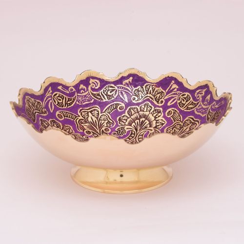 BRASS PAINTED ENAMEL BOWL