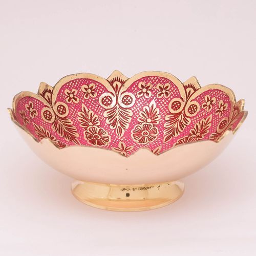 BRASS PAINTED ENAMEL BOWL
