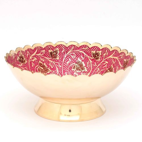 BRASS PAINTED ENAMEL BOWL