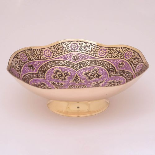 BRASS PAINTED ENAMEL BOWL