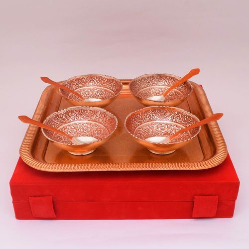 BRASS PAINTED ENAMEL BOWL SET OF 9