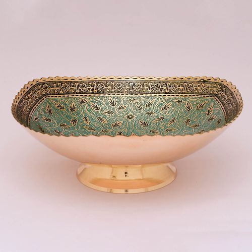 BRASS PAINTED ENAMEL BOWL