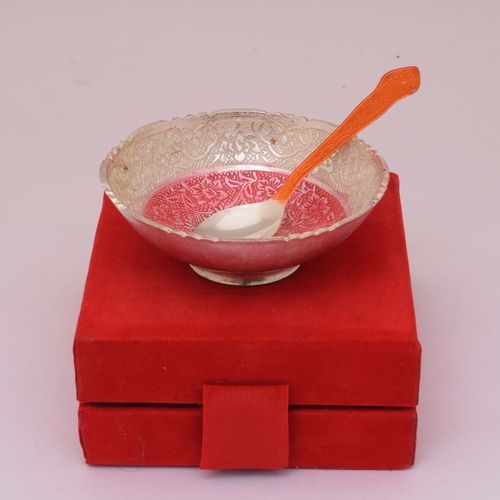 BRASS PAINTED ENAMEL BOWL