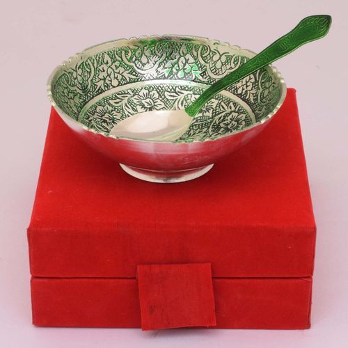 BRASS PAINTED ENAMEL BOWL