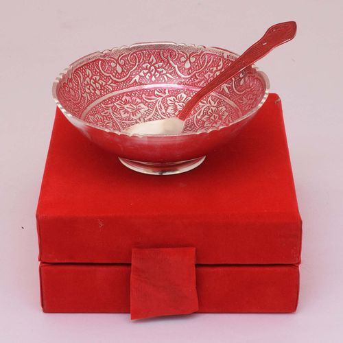 BRASS PAINTED ENAMEL BOWL