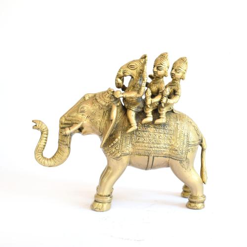 BRASS ELEPHANT WITH RIDHI SIDHI