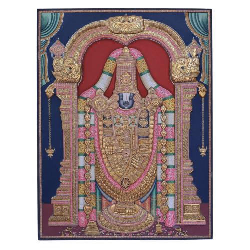 TANJORE PAINTING BALAJI WITH ANTIQUE FINISH