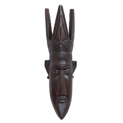 WOODEN TRIBAL FACE MASK WITH WALL HANGING