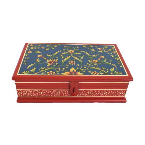HAND PAINTED WOODEN JEWELLERY BOX FOR HOME DECOR