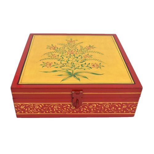 HAND PAINTED WOODEN SPICE BOX FOR HOME DECOR