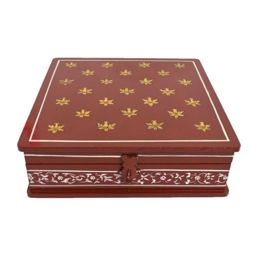 HAND PAINTED WOODEN SPICE BOX FOR HOME DECOR