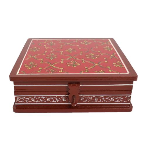 HAND PAINTED WOODEN JEWELLERY BOX FOR HOME DECOR