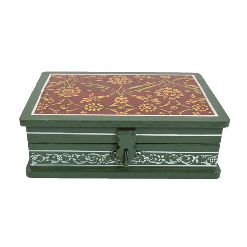 HAND PAINTED WOODEN JEWELLERY BOX FOR HOME DECOR