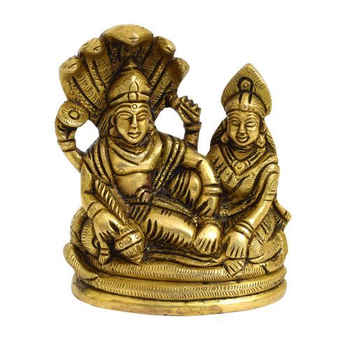 BRASS VISHNU LAKSHMI SLEEPING ON SNAKE