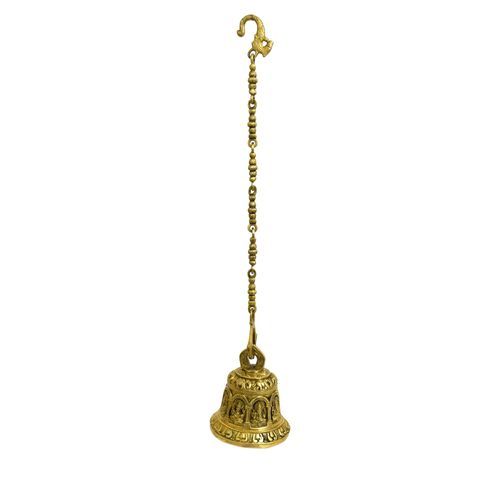BRASS GANESHA WITH LAKSHMI HANGING BELL