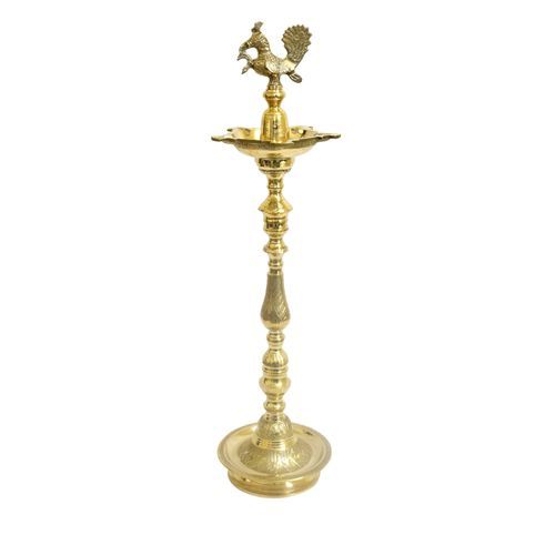 BRASS PEACOCK OIL LAMP